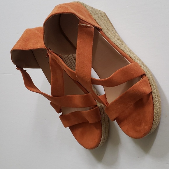 ROSY Orange Cross-Strap Espadrille Wedge Sandal - Women - Picture 6 of 8